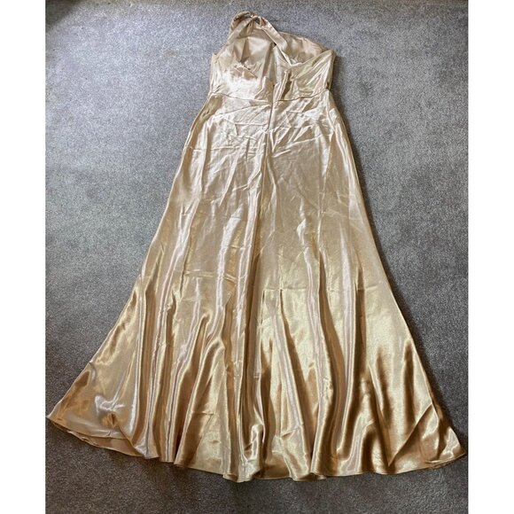 Jenny Yoo Gold One-Shoulder Dress - Picture 2 of 10